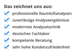 Vorteile Ihrer Bestellung bei Luftanalyse-Zentrum