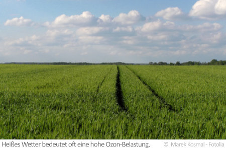 Bei warmen Sommertagen wie diesem kommt es häufig zu einer hohen Belastung durch Ozon.